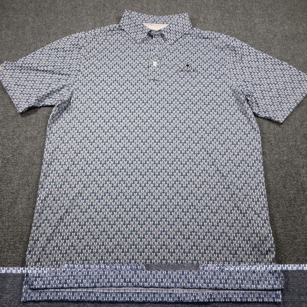 Straight Down Performance Polo Shirt M Mens Cabo Del Sol Golf All Over Print